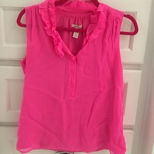 Hot pink ruffle shirt
